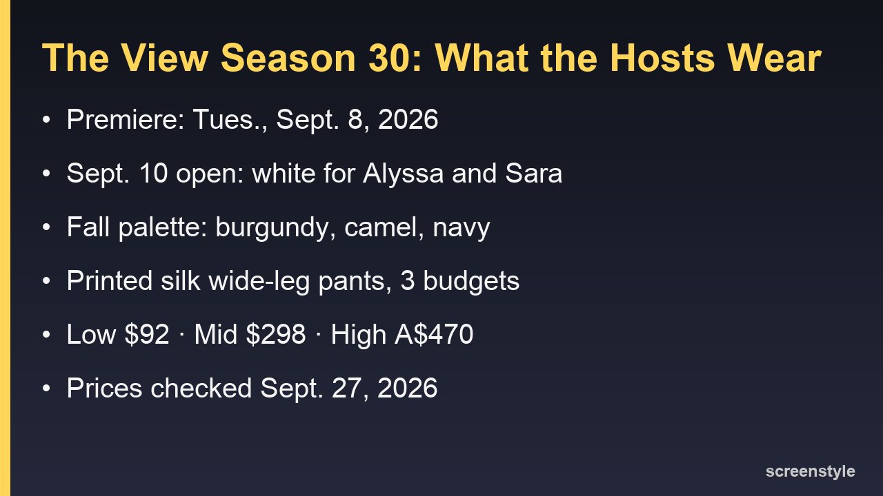 The View Season 30 host looks and the three price tiers